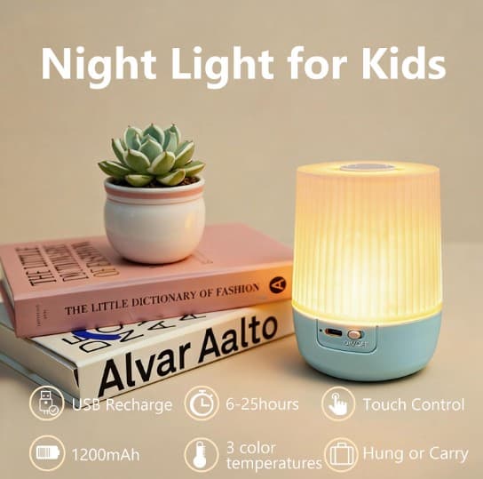 🔴LED Touch Round Night Lamp - Image 1