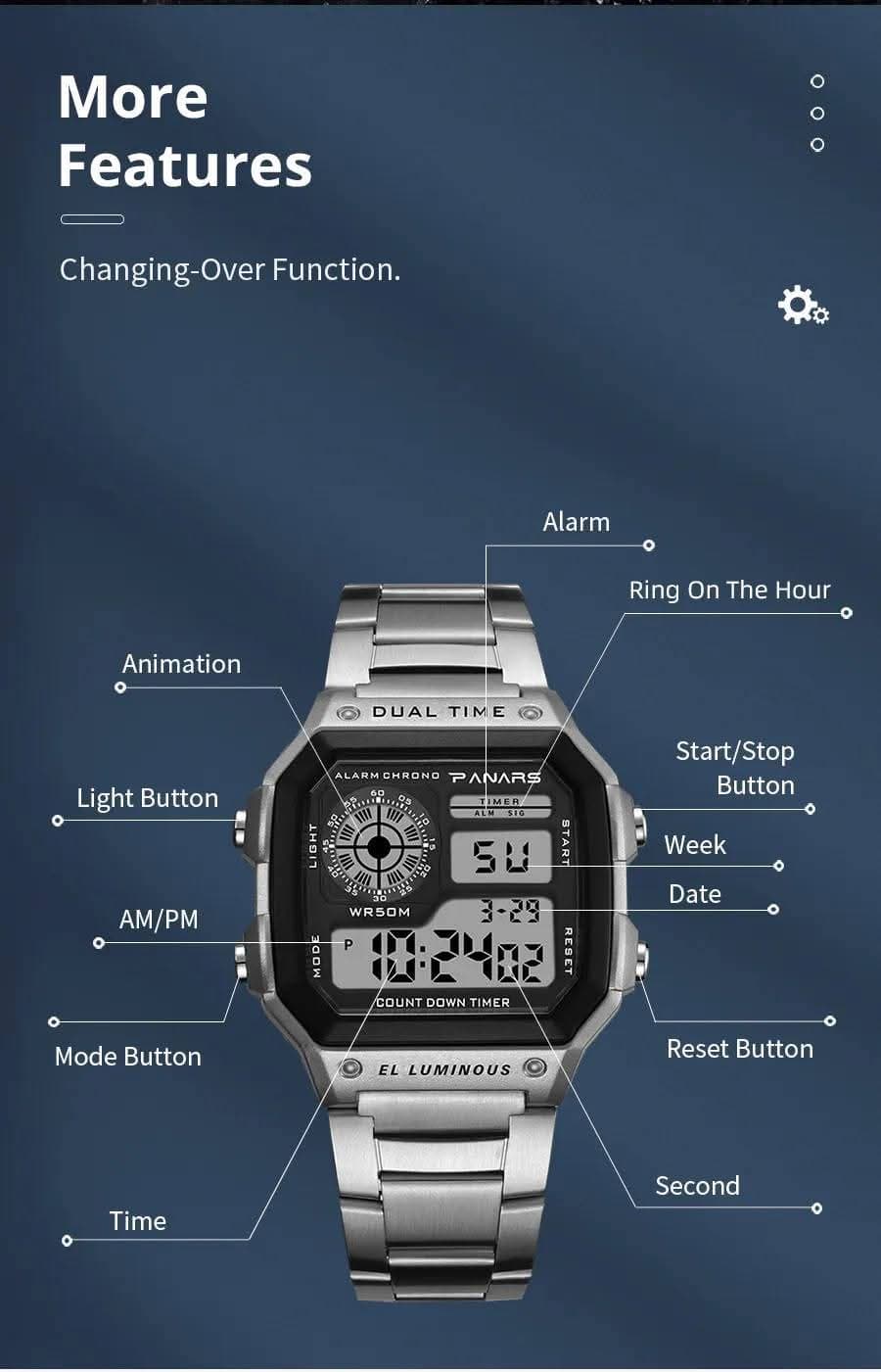 Piaoma Digital Men Watch - Image 2