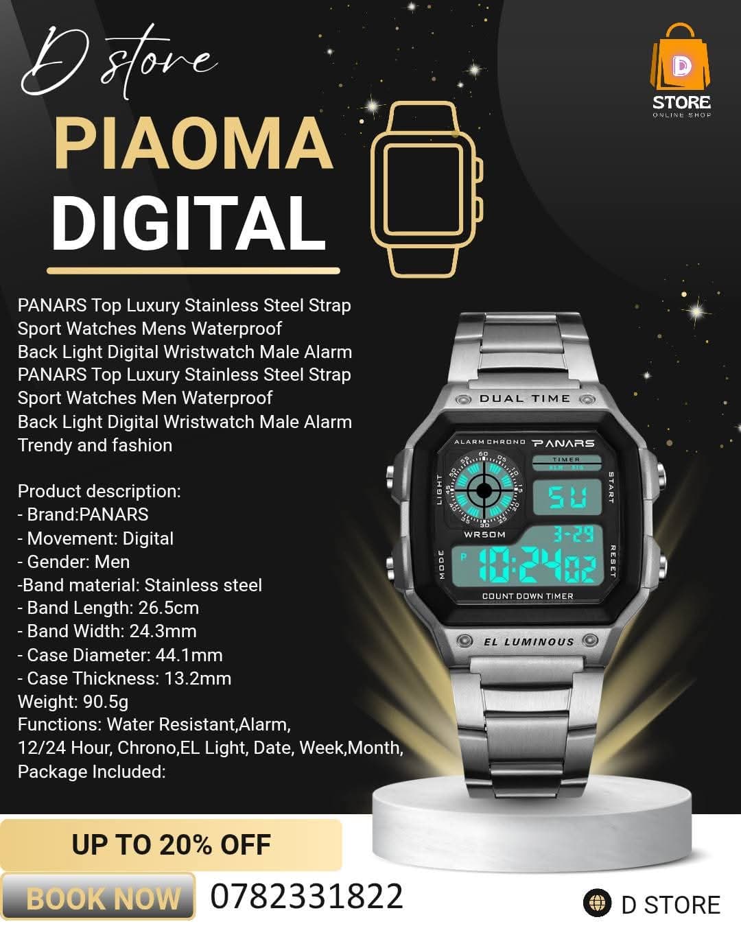 Piaoma Digital Men Watch - Image 3