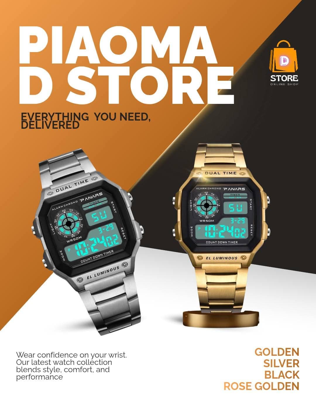 Piaoma Digital Men Watch