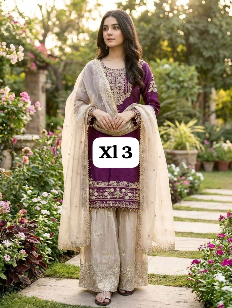 Royal Heritage Embroidered Sharara Suit Collection - Image 2