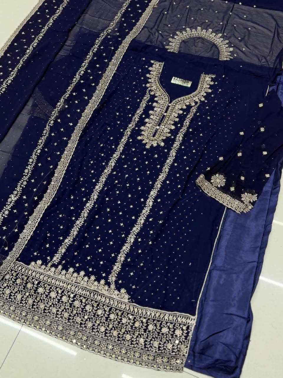Royal Heritage Embroidered Sharara & Dupatta Set - Image 2