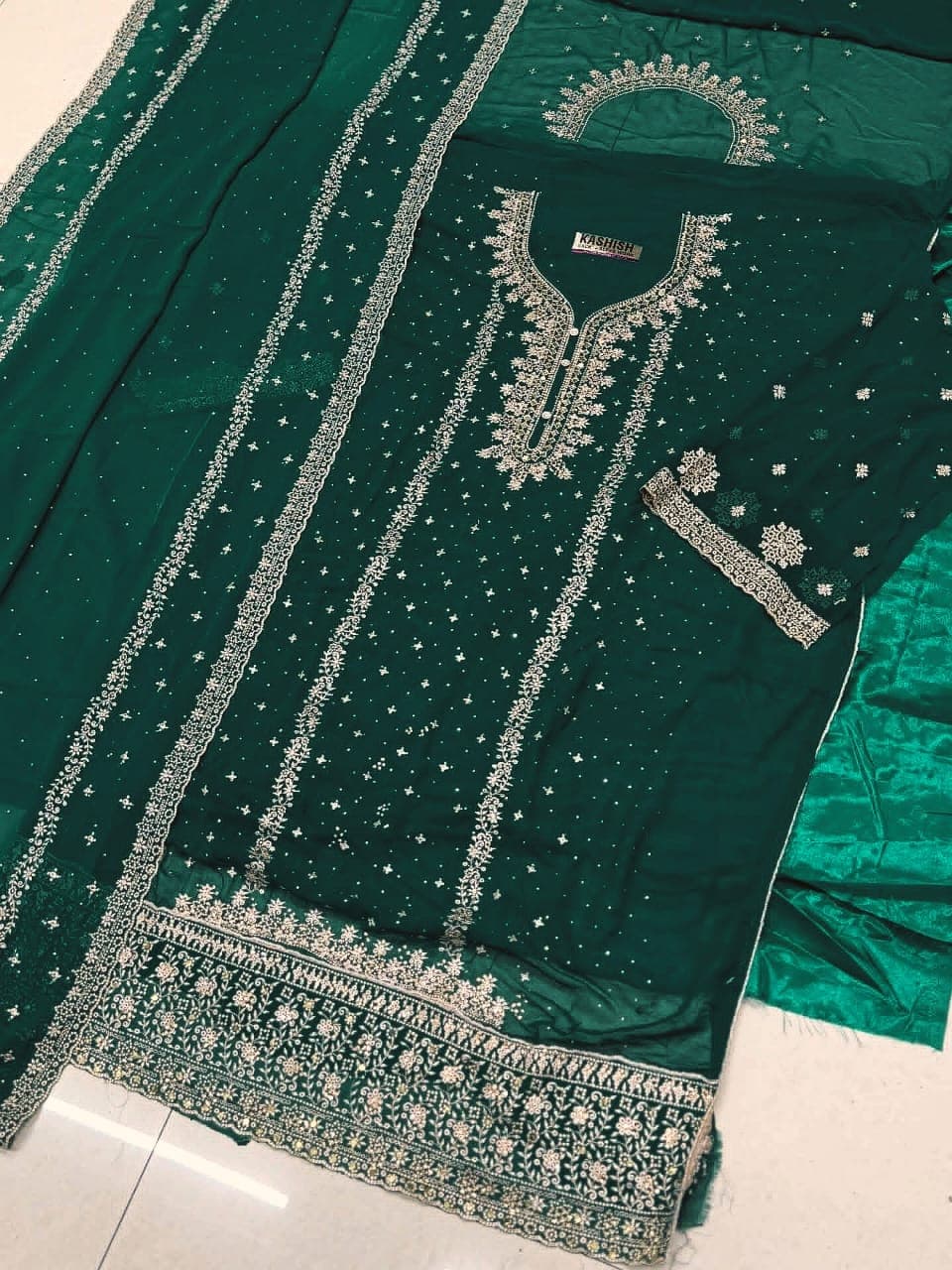 Royal Heritage Embroidered Sharara & Dupatta Set - Image 3