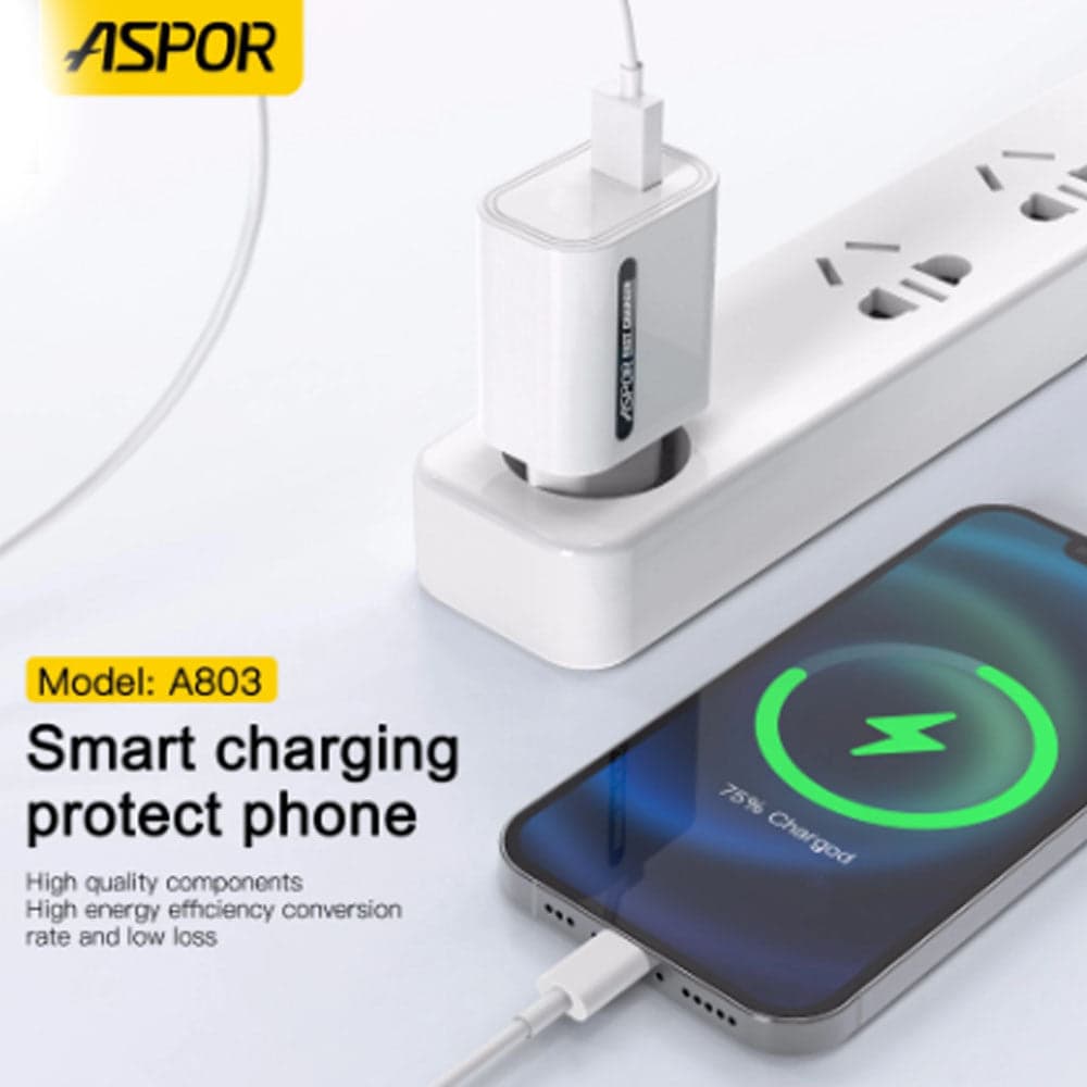 Aspor A803 18W Fast Charger QC 3.0 Adapter - Image 2