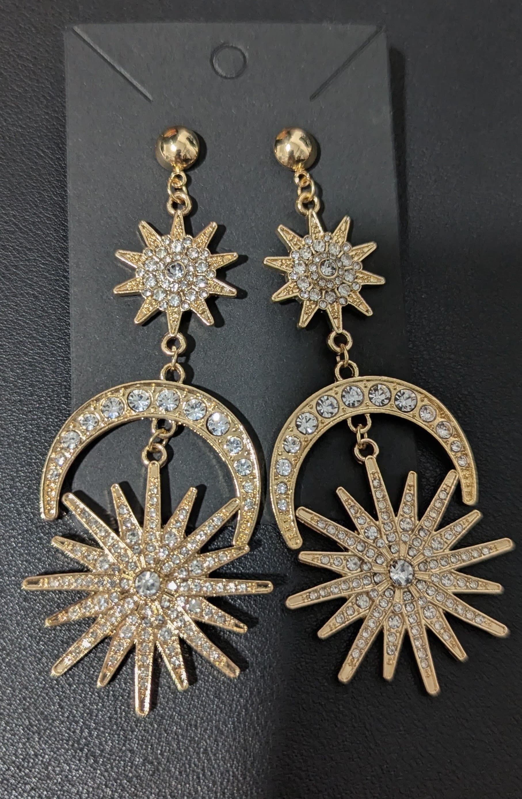 CCL001 - Sun and Moon Drop Earrings - Image 1