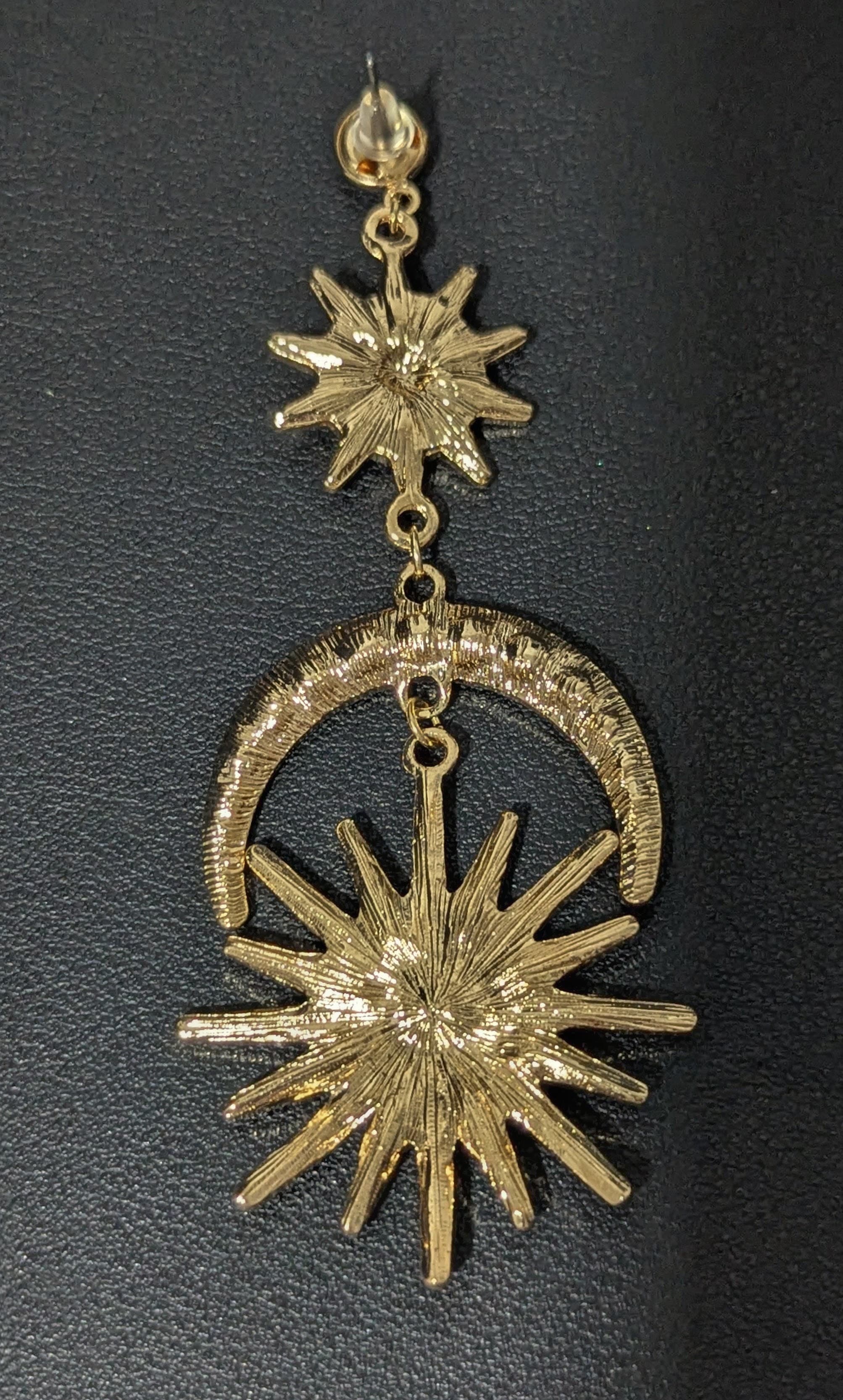 CCL001 - Sun and Moon Drop Earrings - Image 3
