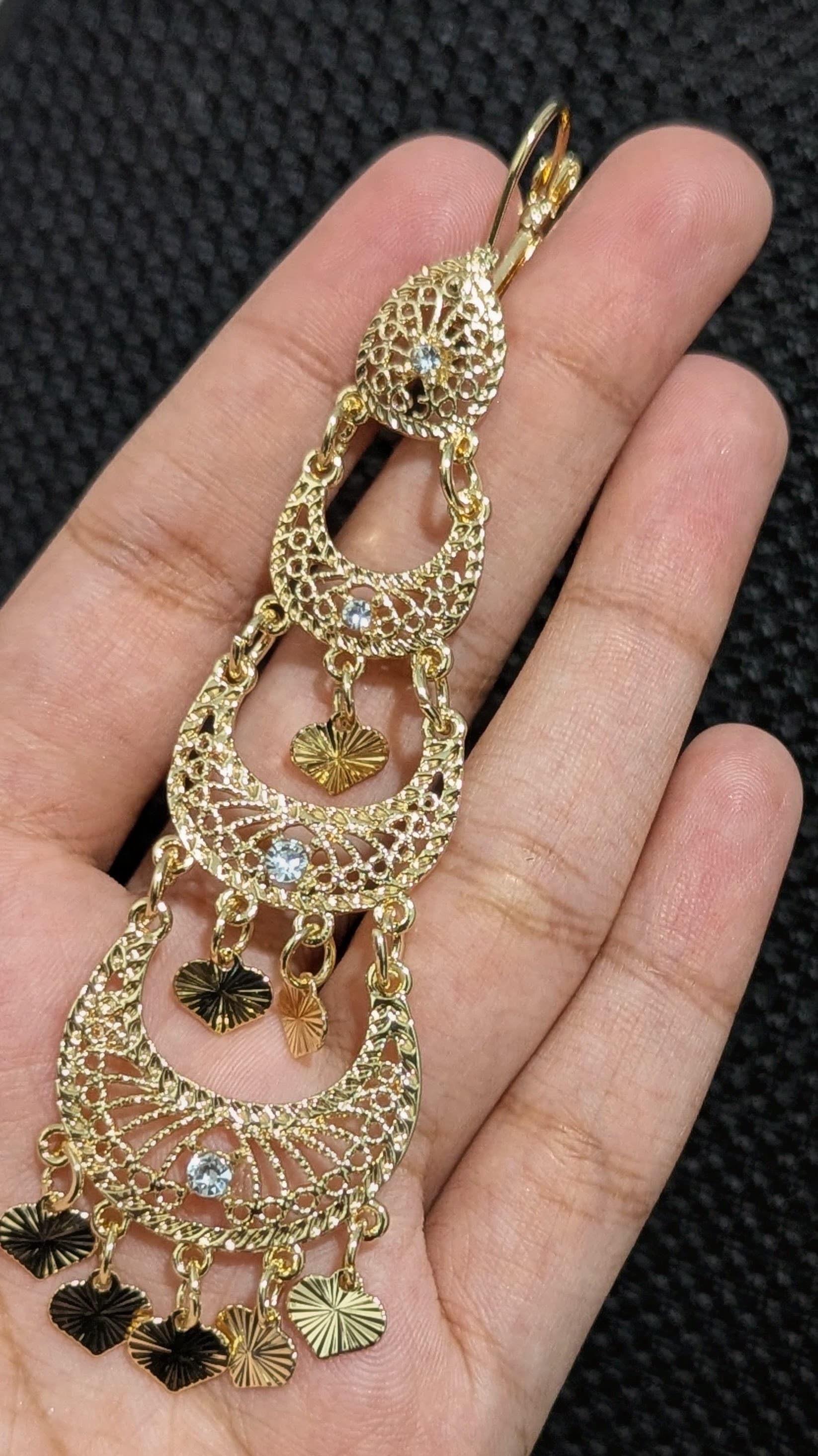 CCL002 – Multi Layer Heart Pendant Earrings - Image 2