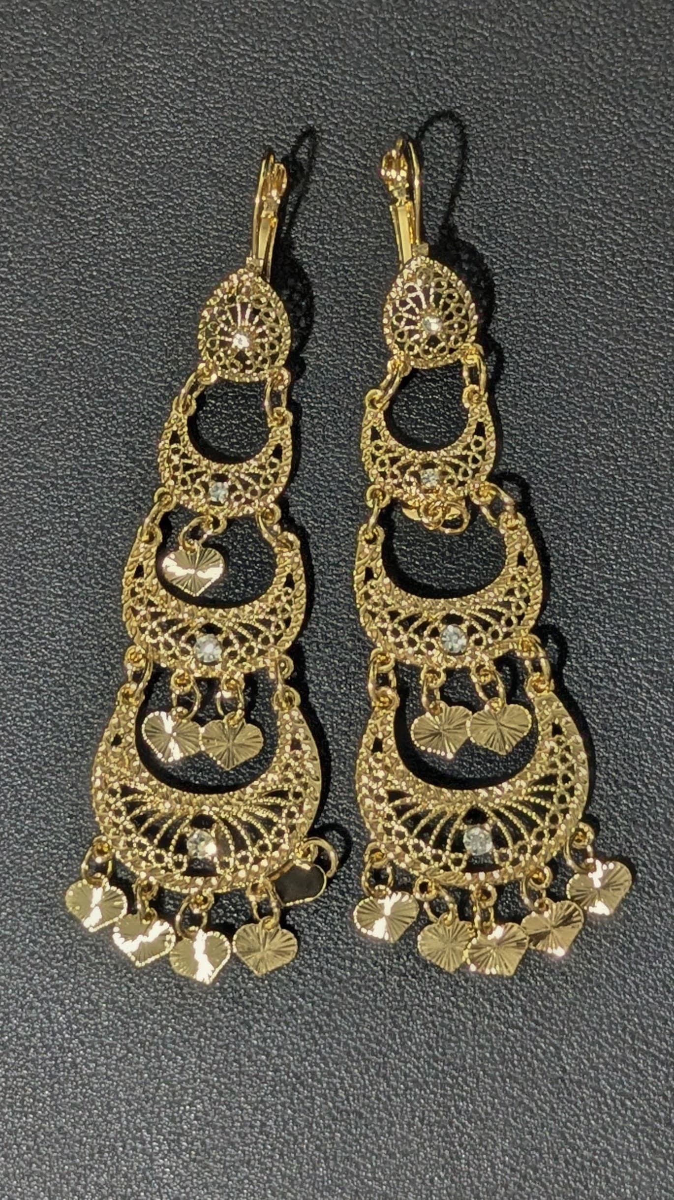 CCL002 – Multi Layer Heart Pendant Earrings - Image 1
