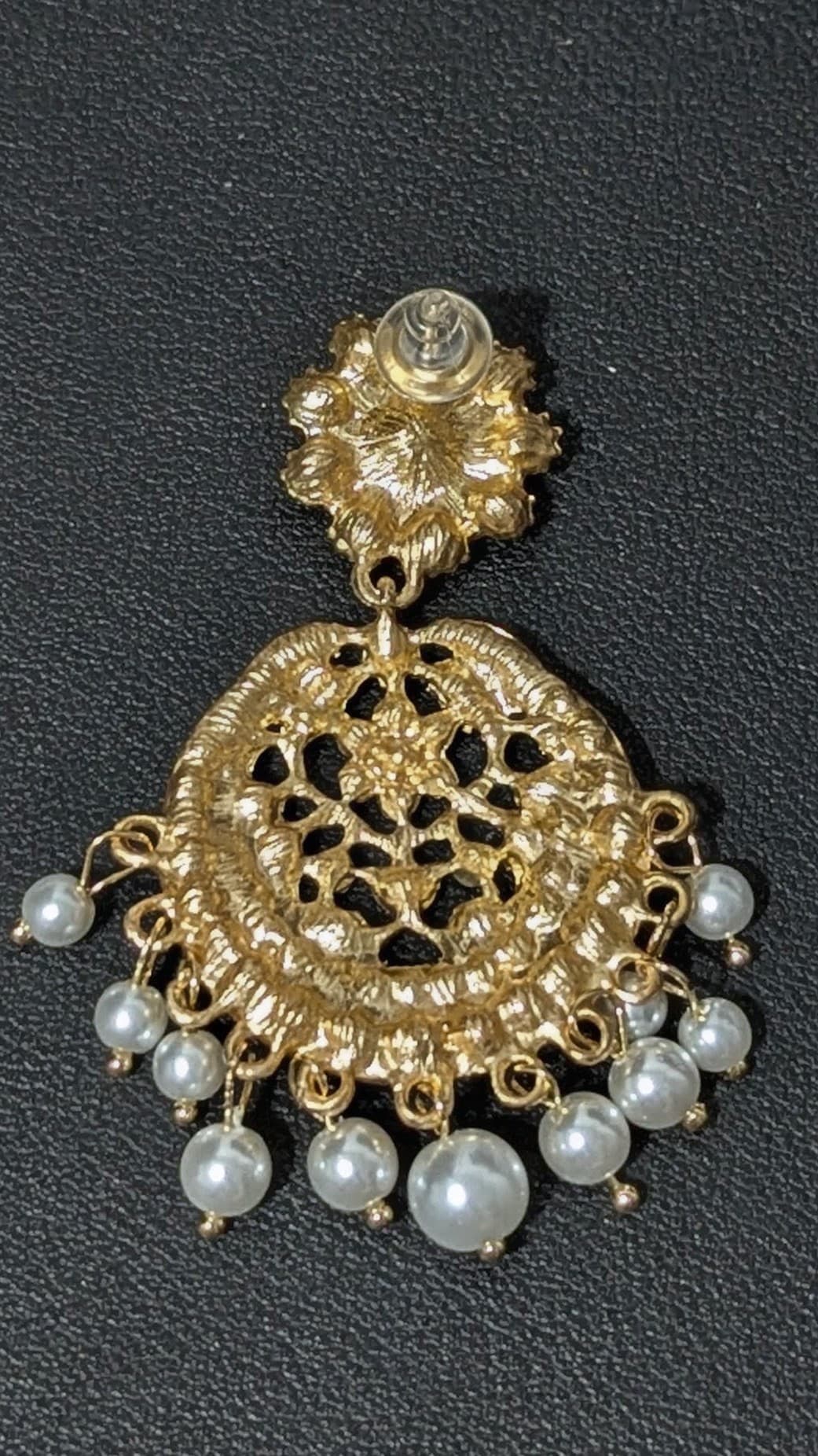 CCL003 – Vintage Crystal & Pearl Tassel Earrings - Image 3