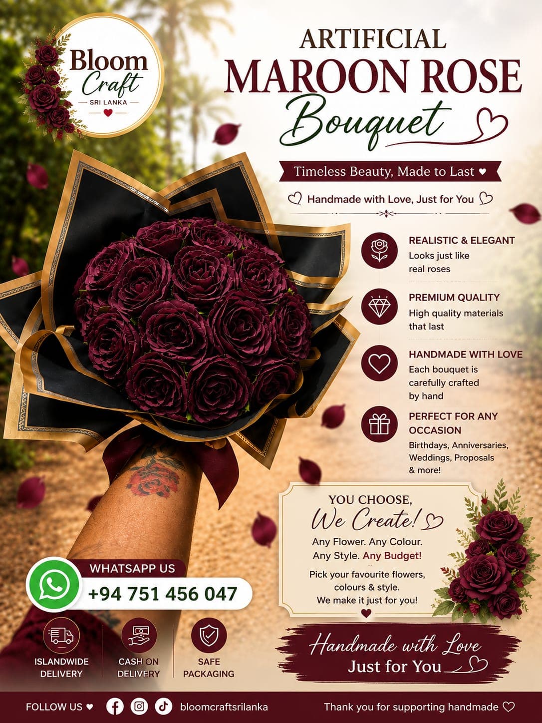 Artificial roses boquet - Image 2