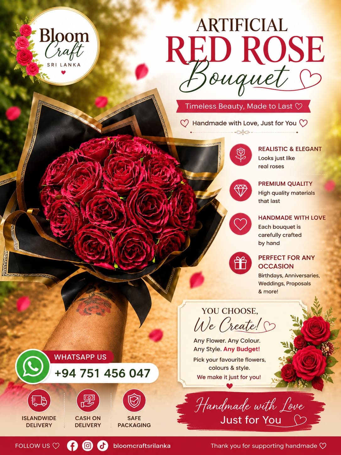 Artificial roses boquet - Image 1