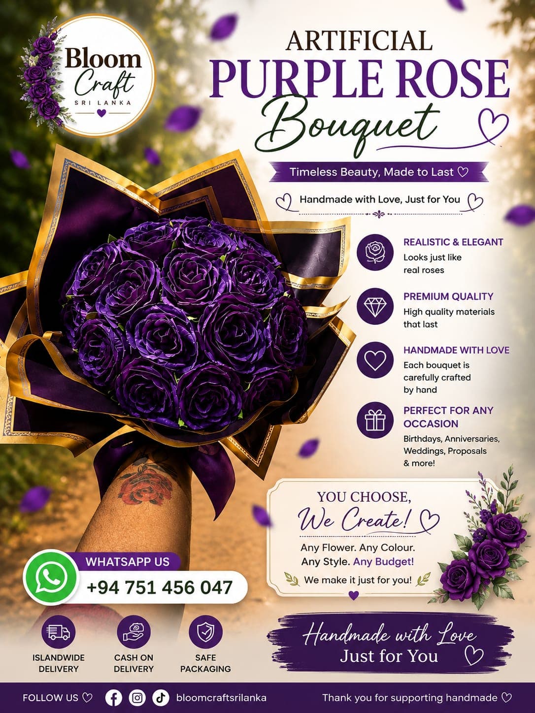 Artificial roses boquet - Image 0