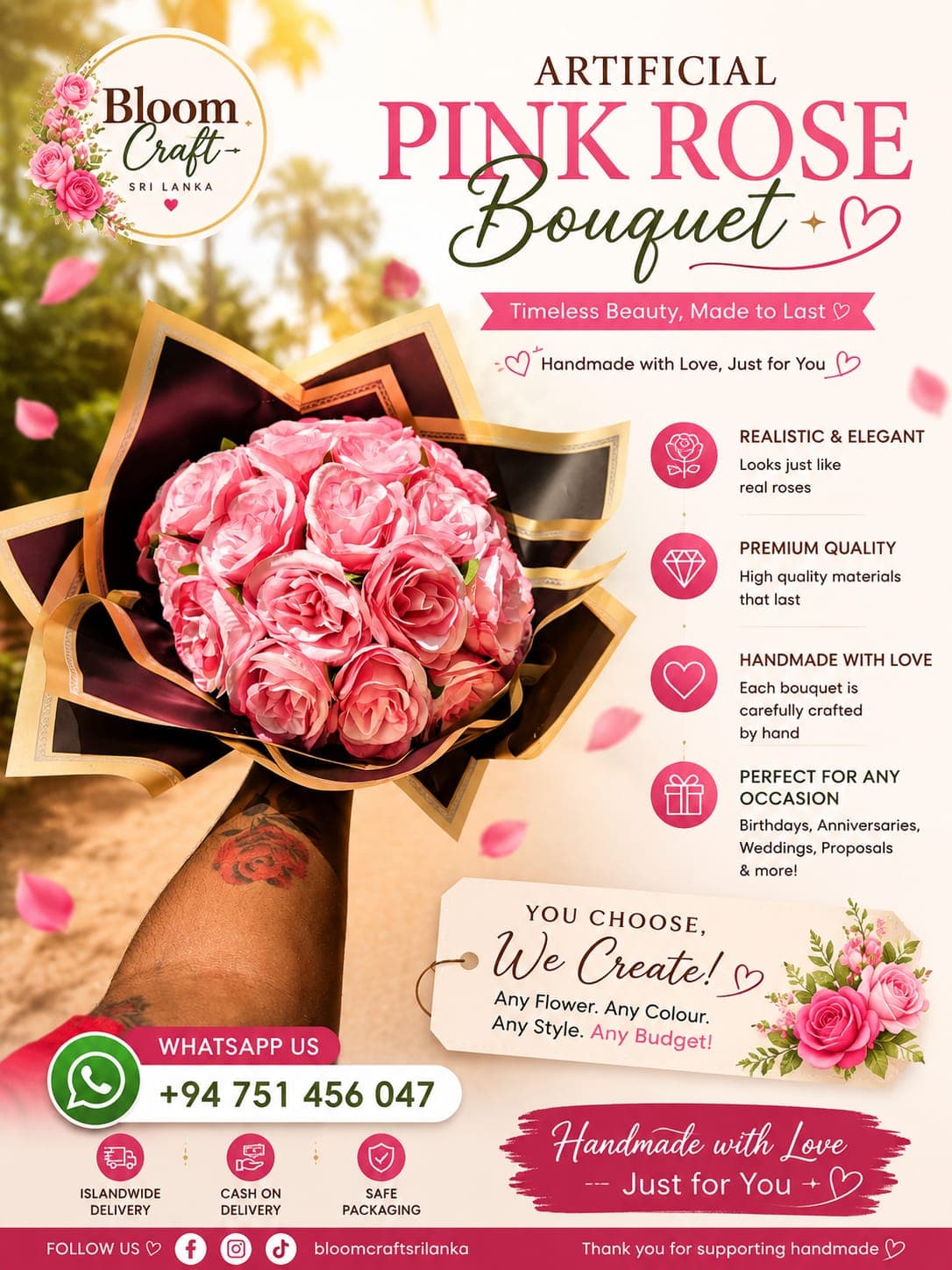Artificial roses boquet - Image 3