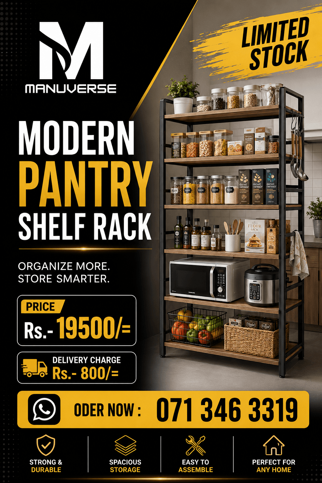 Modern Pantry Shelf Rack - Image 1