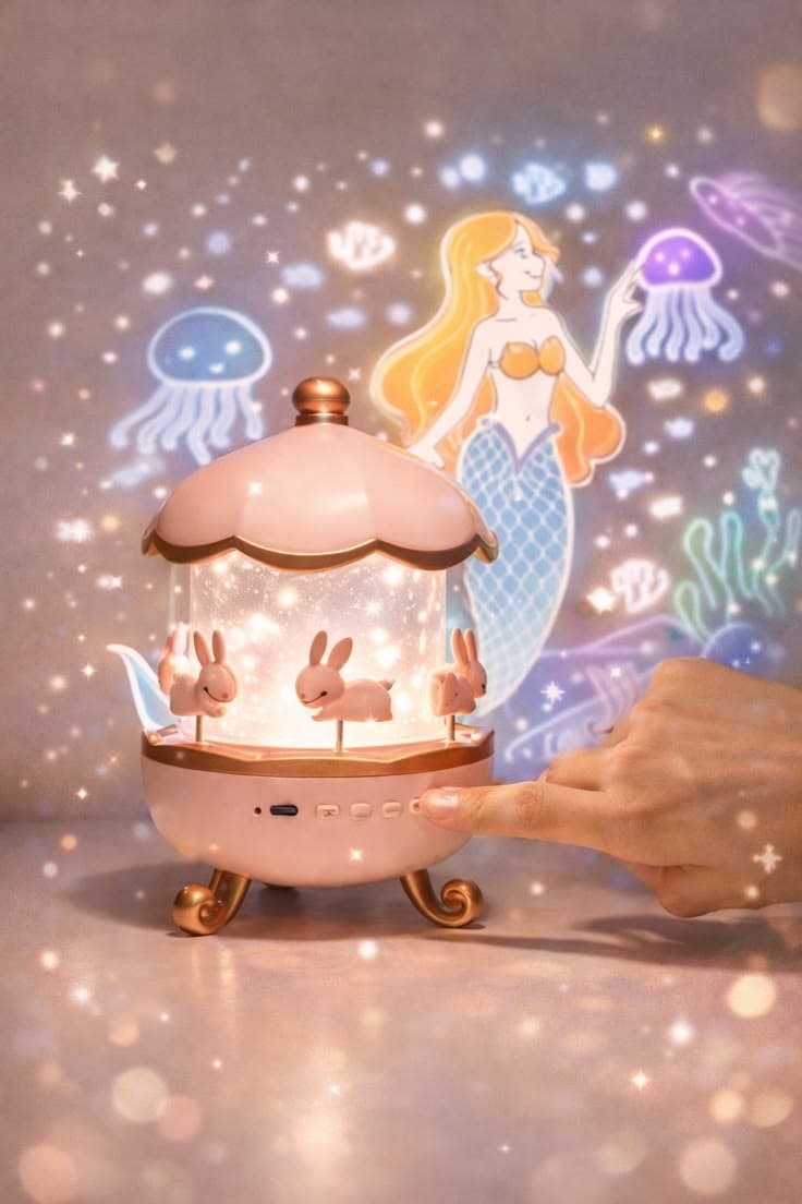 360 ROTATING BUNNY NIGHT LIGHT - Image 7
