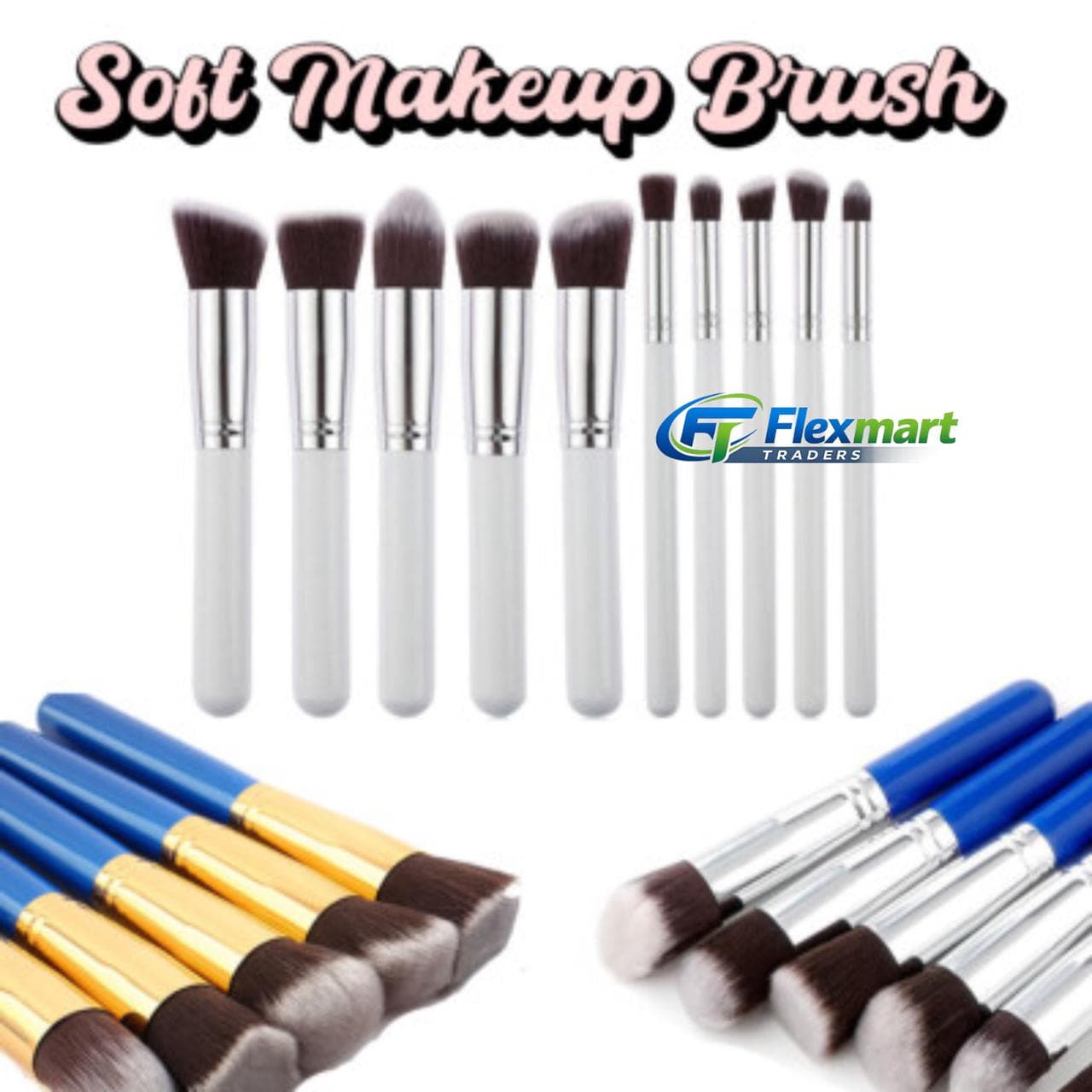 •10 Pcs Makeup Brush With Pouch - Image 1
