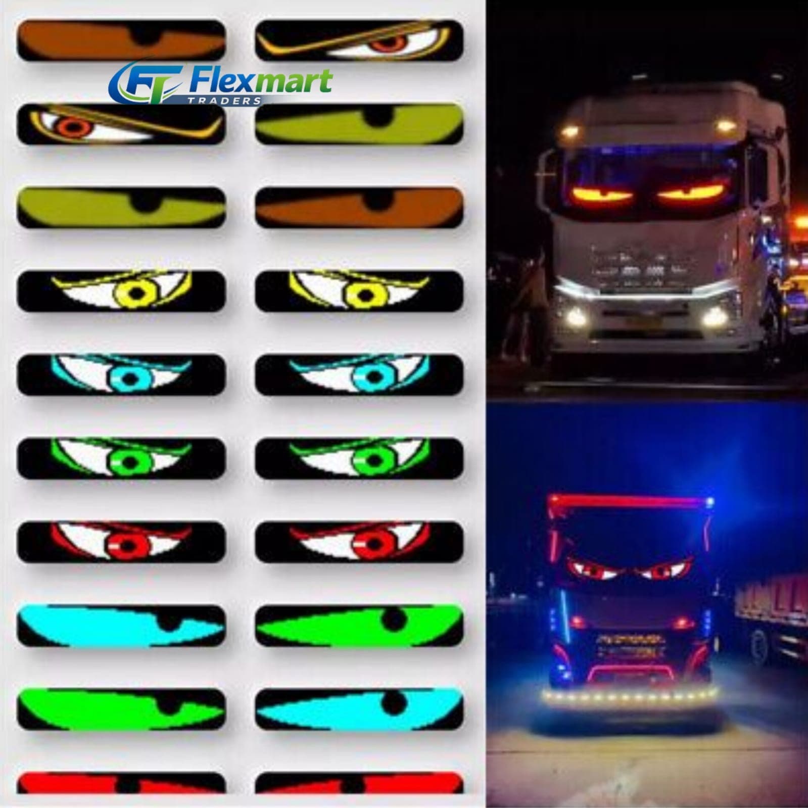 2 Pcs Car Windshield LED Demon Eye Sticker - Image 2