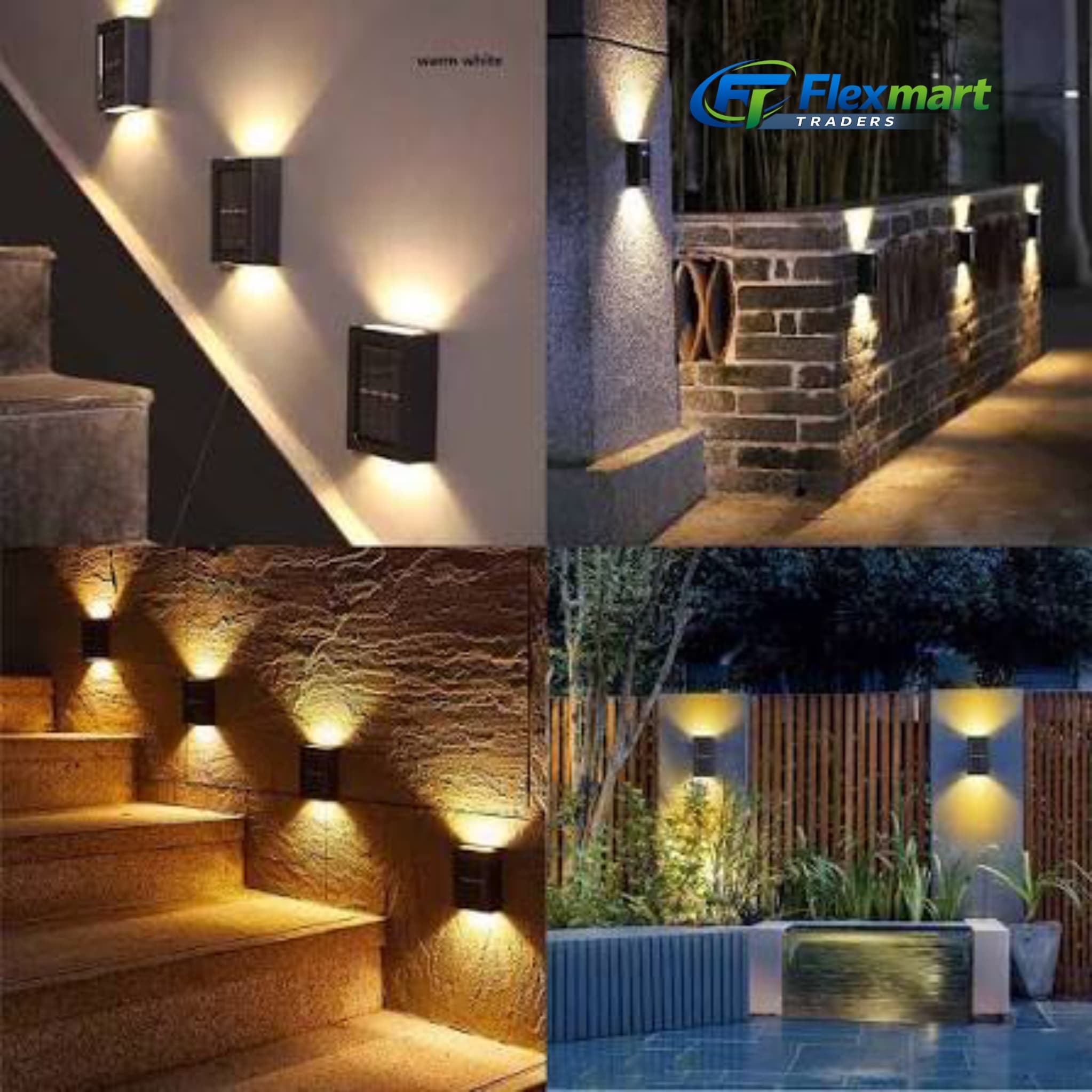 Led 2 Pcs Solar Wall Lamp - Up And Down - Image 2